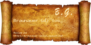 Braunauer Gálos névjegykártya